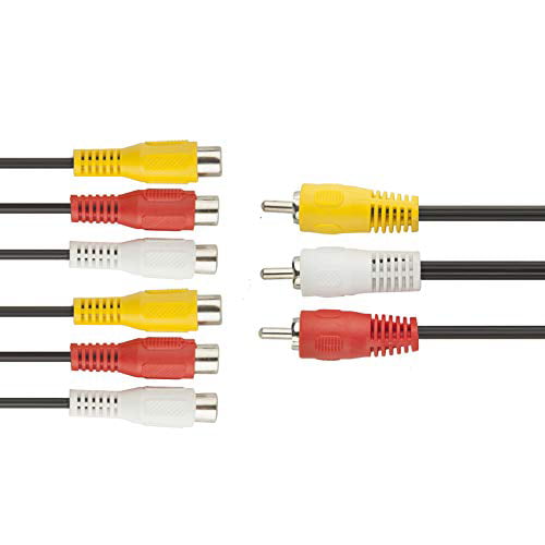 3 RCA Female Jack to 6 RCA Male Plug Splitter Audio Video Av Adapter Cable 12inch TENINYU 3 RCA Cable Splitter 